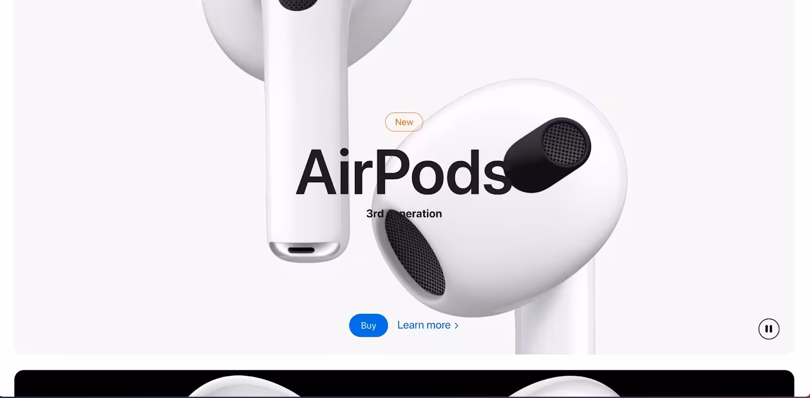  Another page of the Apple website advertising AirPods. 